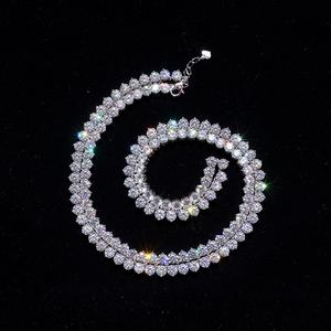 Messi Jewelry 5mm Round Cut DEF Color Moissanite <b>Necklace</b> 10K <b>14K</b> 18K <b>Gold</b> <b>Necklace</b> - Product Image 4