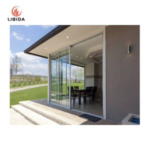 Système de patio avec porte coulissante en verre et aluminium à double vitrage avec moustiquaire pour salon et balcon - Product Image 1