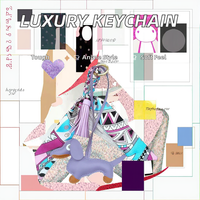 Wiener Dog Foulard en soie Luxe Nouveau Porte-clés de voiture en cuir PU pour femmes Sac à main Pendentif Gland Bourse Porte-clés avec breloques de sac Teckel