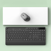 2.4G Ergonomisch Draadloos Computertoetsenbord met Telefoon/Tablet Houder, Kantoor Toetsenbord met Polsteun, Stil Toetsenbord en Muis