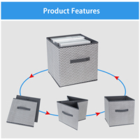 Ventes entières Cubes de rangement décoratifs pliables en tissu Boîte de rangement pliable de grande capacité avec poignée