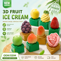 Vente directe d'usine, certificat Halal, crème glacée en forme de fruits 3D, mangue, raisin, pêche, prix compétitif pour les distributeurs