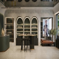 Support de présentation de parfums en bois de haute qualité avec bande lumineuse LED, vitrine de parfums, design d'intérieur de boutique de parfums de luxe