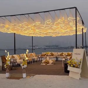 Cortinas de Techo para <span class=keywords><strong>Bodas</strong></span> con Luces LED en Forma de S, Decoración para Eventos y Fiestas, Precio de Fábrica, Gran Venta 2025 - Product Image 1
