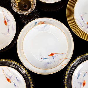 Ensemble de bols et baguettes en <span class=keywords><strong>céramique</strong></span> de style chinois, boîte cadeau avec motif végétal, vaisselle compatible micro-ondes - Product Image 3