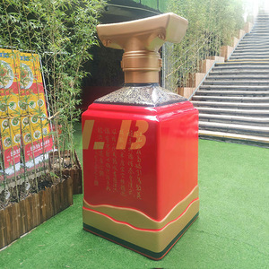 Libit National Hidden Wine Bottle Sculpture <b>Square</b> Fiberglass Model Outdoor Restaurant Decoration Durable - Product Image 2