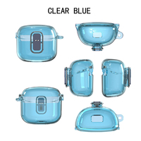 Bouton en plastique transparent Protection complète étui de charge pour écouteurs pour écouteurs sans fil JBL Tune Flex avec crochet de transport