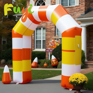Arco Inflable <span class=keywords><strong>Gigante</strong></span> de Maíz Dulce con Rayas Amarillas y Naranjas para Decoración de Halloween, Precio de Fábrica Económico, Superventas - Product Image 1