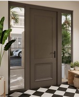 Porte d'entrée de sécurité de conception de maison moderne en alliage d'aluminium avec écran en fibre de verre Surface finie pour l'entrée avant de la villa