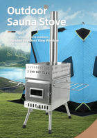 Grande poêle à bois en acier inoxydable pliable et portable pour sauna, idéale pour la maison, le camping et les barbecues – Vente en gros disponible