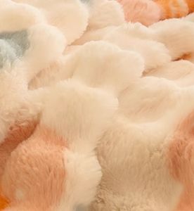 Manta acolchada de franela a cuadros moderna nueva <span class=keywords><strong>piel</strong></span> de conejo de imitación de burbuja teñida Zari - Product Image 6