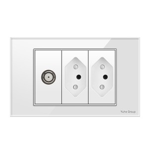 Panel de vidrio templado, interruptor de pared estándar brasileño, enchufe estándar, enchufe doble USB tipo C, interruptor de luz. - Product Image 3