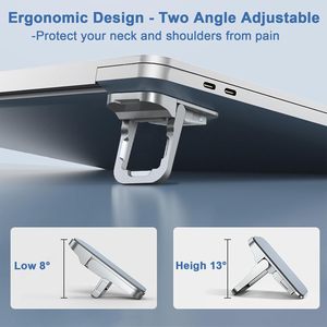 Portable Foldable Laptop Stand Computer <strong>Keyboard</strong> <strong>Riser</strong> with 2 Adjustable Angles, Self-Adhesive Invisible Notebook Stand for Desk - Product Image 2