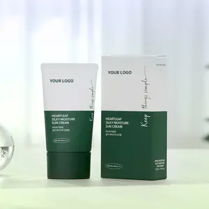 Private Label Korean 50ml SPF50 PA Seidiger Sonnenschutz Benutzer definiertes Logo Hydratisiert Sonnencreme zur Abschirmung der Haut Beide UVA-UVB-Strahlen