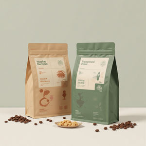 Eco-vriendelijke, op maat gemaakte, recyclebare, gelamineerde ritssluitertas met beveiligingsfuncties voor snacks, koffie, thee, poeder en voedsel; duurzame verpakking - Product Image 1