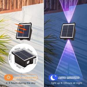 ABS 材质户外太阳能壁灯 LED IP65 防水 LED 太阳能电池板适用于太阳能花园灯或街道围栏 - Product Image 5