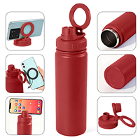 Bouteille d'eau isotherme en acier inoxydable coloré à revêtement en poudre, haute résistance aux chutes, personnalisable avec logo, pour employés (vente en gros)