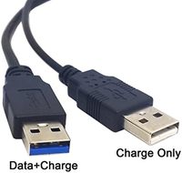 Kabel Ekstensi USB 3.0 Female ke Dual USB Male Extra Power Data Y untuk Laptop dan Hard Disk Mobile 2.5" Hitam