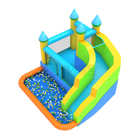 Château gonflable commercial Wolong PVC 4x3x3.2m avec toboggan et piscine à balles, capacité supérieure à 500 kg, pour parc d'attractions