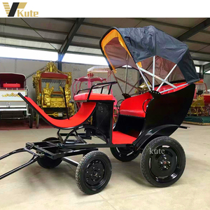 Chariot à 4 roues doré pour poney <span class=keywords><strong>miniature</strong></span>, chariot classique pour poney, calèche pour cheval de marathon, chariot pour cheval de traction touristique - Product Image 3