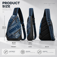 Sac bandoulière vintage en jean pour homme à faible MOQ, sac de poitrine multi-zippé, sac à bandoulière croisé, personnalisable OEM ODM