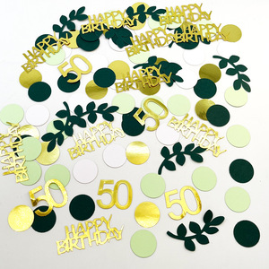 100 Pezzi Coriandoli Colorati per <span class=keywords><strong>Compleanno</strong></span> 30°, 40°, 50°, Foglie Verdi Glitterate per Decorazione Tavolo Festa di <span class=keywords><strong>Compleanno</strong></span> e Matrimonio - Product Image 3