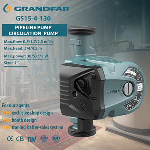 Bomba de Circulación de Agua Caliente Geotérmica Grandfar 220V 4.5m de Altura de Elevación, Bajo Ruido, Velocidad Variable, GS15-4-130, Operación a Alta Presión - Product Image 1
