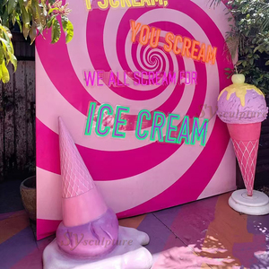 Ngoài trời lớn sợi thủy tinh kẹo điêu khắc khổng lồ Lollipop tượng tùy chỉnh kẹo cửa hàng trang trí sân vườn nhựa món tráng miệng điêu khắc - Product Image 4