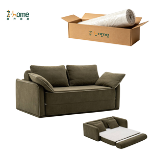 Vacuum Compressed <b>Sofa</b> Bed Two Seat Convertible <b>Sleeper</b> Pillow Back Fabric Loveseat Space-Saving Design Living Room Apartment - Product Image 1