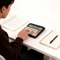 Calculadora Huayang Color Caramelo con Energía Solar, Diseño Compacto y Elegante, 12 Dígitos, Portátil para Estudiantes y Suministros de Oficina