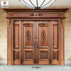 luxury type real copper material main entrance doors