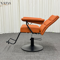 Chaise de salon moderne en cuir PU orange de qualité supérieure YADA, écologique, pour coiffeur et salon de barbier