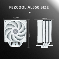 FEZCOOL AL550 Desktop CPU Air Cooler 5 Heat Pipes Fluid Bearing Intelligent Temperature Control Quiet Fan Compatible All