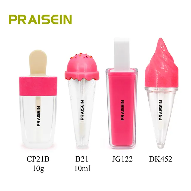 Pazarlama yaratıcı kozmetik dondurma dudak parlatıcısı tüp 10g boş dudak parlatıcı kutusu plastik ambalaj özel işleme
