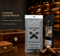 Pochette à cigares refermable personnalisée pour l'humidification des cigares, accessoires pour fumeurs, sac à tabac à fermeture éclair