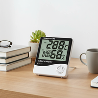 Thermomètre et hygromètre numériques portables alimentés par batterie à grand écran LCD pour un usage domestique