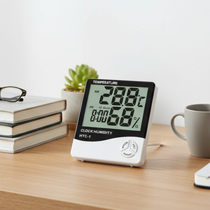 Termômetro & higrômetro portáteis a pilhas de Digitas da grande exposição do LCD para o uso home - Product Image 1