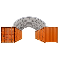 Kits de toiture pour conteneurs maritimes à double treillis 20'x40', structure en acier galvanisé, bâche en PVC, auvent de stockage extérieur
