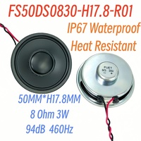 2 pouces rond 50MM IP67 résistant à la chaleur 8 Ohm 3W Full Range Driver High Fidelity PEI Multimedia Speaker Component for Smart Home