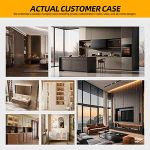 Gabinetes de <span class=keywords><strong>Cocina</strong></span> Rectos Personalizados de Fábrica MARFA en <span class=keywords><strong>Verde</strong></span> Salvia y Gris <span class=keywords><strong>Oscuro</strong></span>, Estante Abierto de Madera Apilable, Cafetera Integrada para <span class=keywords><strong>Cocina</strong></span> Doméstica - Product Image 4