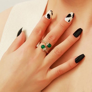 แหวนสแตนเลสสตีลแบบเปิดประดับเพชรซิร์คอนลายเรขาคณิต ชุบทอง 18k เครื่องประดับแฟชั่นสำหรับผู้หญิง ของขวัญ YR69 - Product Image 2