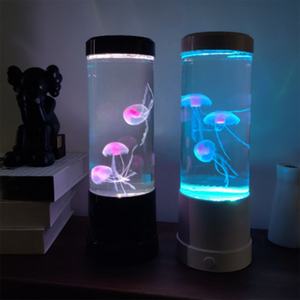 Lampe de bureau en forme de méduse pour mini aquarium à changement de couleur LED, décoration de bureau, aquarium miniature - Product Image 1