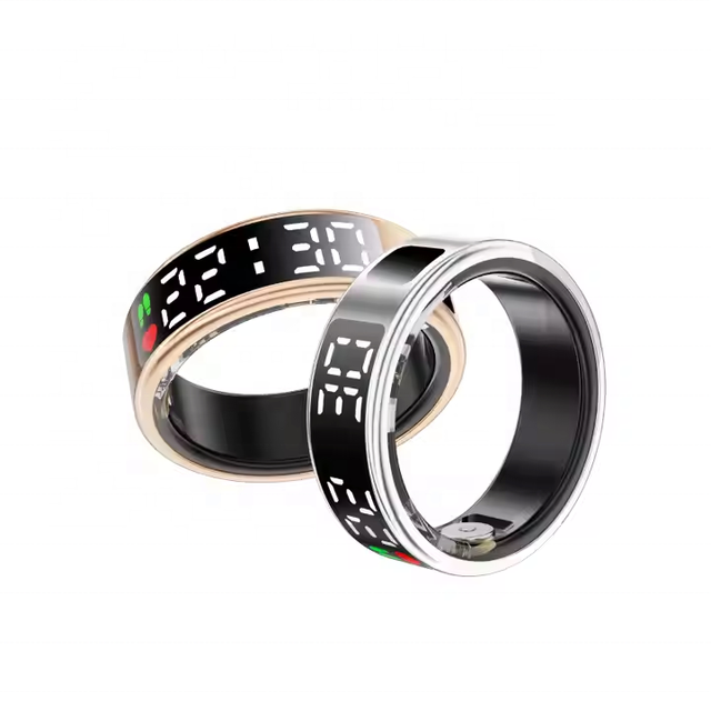 2025 SR08 SmartRing with Charging case LED Display Screen Show Time Sleep Health Monitoring Heart Rate Sport Smart Ring