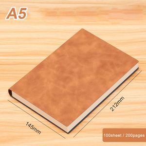 Wholesale 100 Sheets Thick Soft PU Leather <b>A5</b> Business Style Silk Screen Printed <b>Notepad</b> Academic University Student Record - Product Image 3