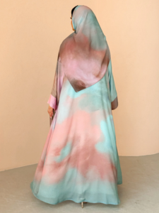 Abaya musulmane élégante en mousseline de soie respirante à imprimé numérique LEDUO pour l'Aïd Ramadan - Product Image 2