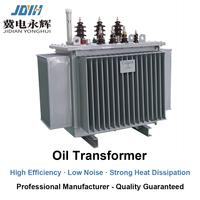 Transformateur de puissance triphasé immergé dans l'huile pour extérieur, à faible perte, avec noyau en acier au silicium et bobines en cuivre/aluminium haute efficacité YongHui