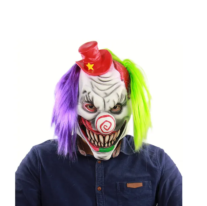 Mascarilla de silicona realista para Cosplay, máscara de fiesta de terror, payaso asesino