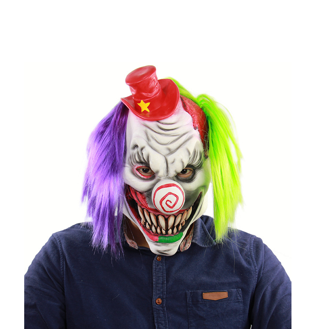 Mascarilla de silicona realista para Cosplay, máscara de fiesta de terror, payaso asesino