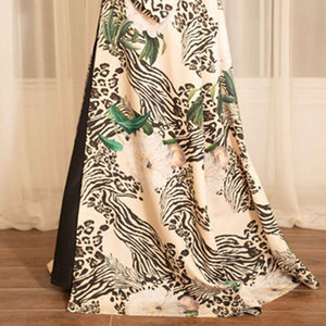 Women Modest Abaya Long Sleeve Animal Print Maxi Dress Lightweight Polyester Loose Fit Daily Wear Middle East Style Daily Wear - Product Image 5