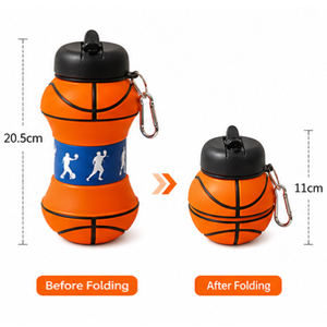 Borraccia Pieghevole in Silicone da 550ml a Forma di Pallone da Calcio per Sport <span class=keywords><strong>e</strong></span> Viaggi - Prezzo all'Ingrosso - Product Image 2